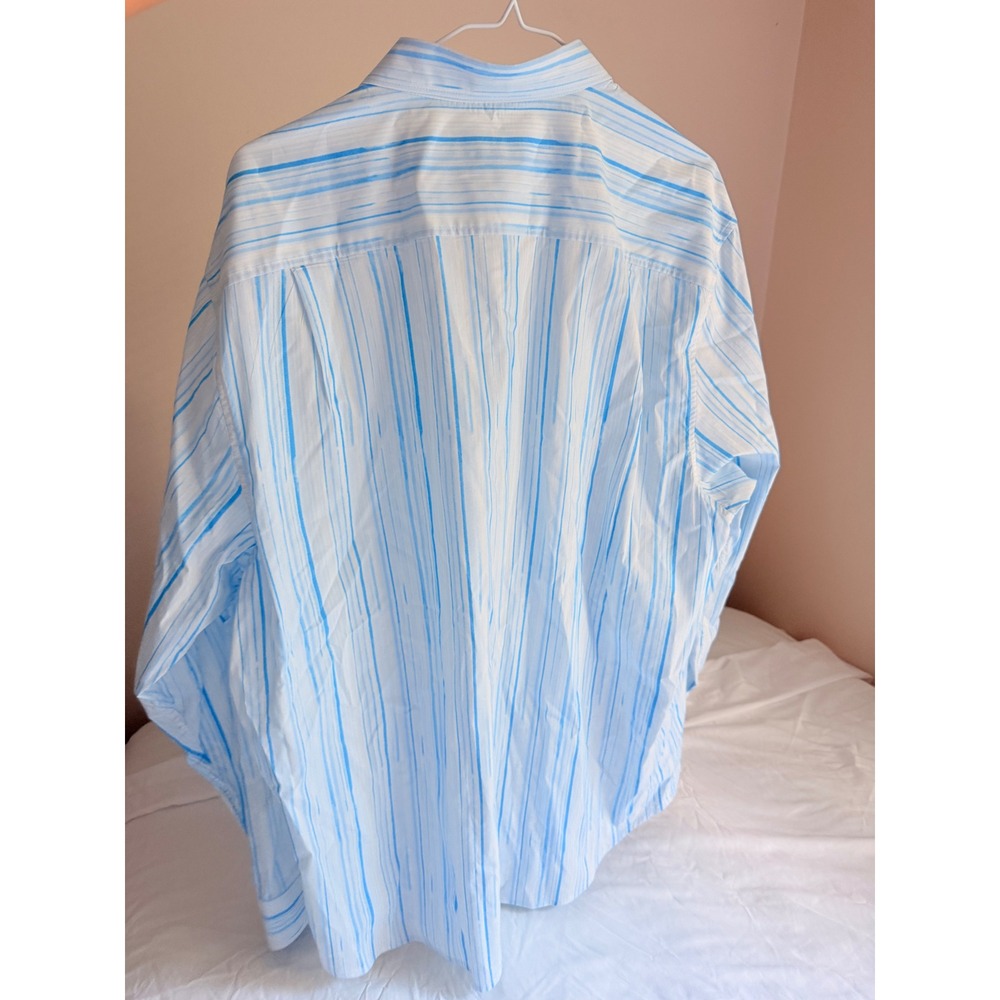 Tommy Bahama Sarasota Stretch Mens Blue White Striped Button Down Shirt L/S - Picture 11 of 11